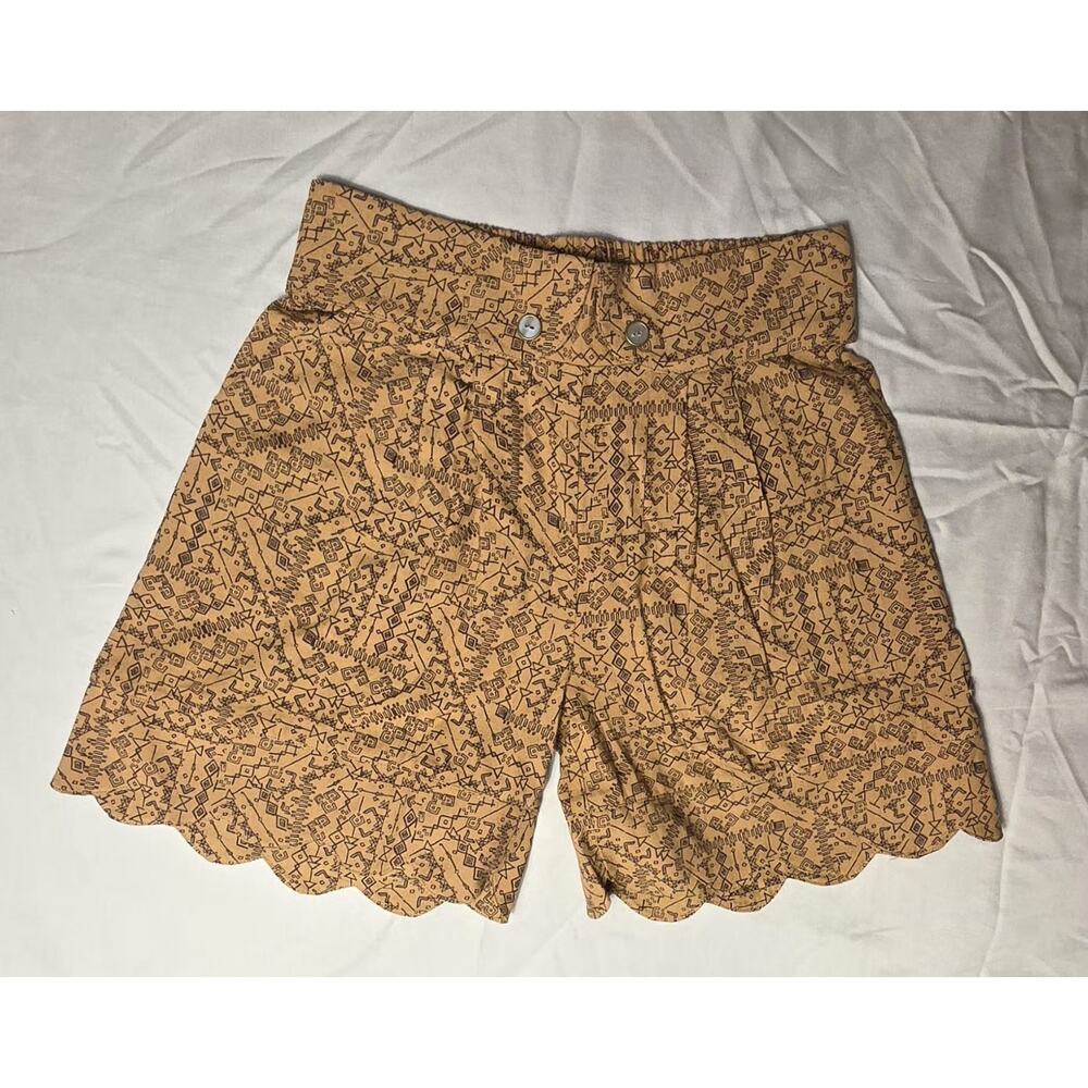 435 by Matilda Jane Scalloped Shorts Size 12 Boho Aztec Print Cotton Linen